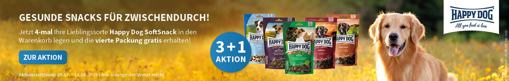 Happy Dog SoftSnack 3+1 Aktion
